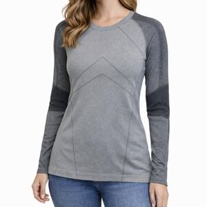 Oiselle Seamless Activewear Top Size Large Long Sleeve Crew Neck Athletic Shirt